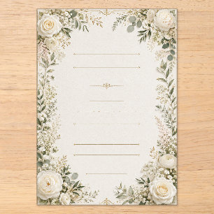 Invitations En Acrylique Élégance de mariage floral ivoire de luxe avec rom