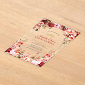 Invitations En Acrylique Élégance florale enchantée Quinceanera or (Poser)