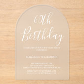 Invitations En Acrylique Elégance moderne 60e anniversaire (Recto)