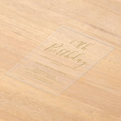 Invitations En Acrylique Elégance moderne 60e anniversaire (Poser)