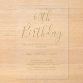 Invitations En Acrylique Elégance moderne 60e anniversaire (Recto)