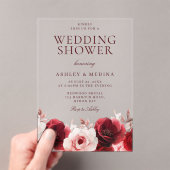 Invitations En Acrylique Élégance rouge de Bourgogne : Wedding shower rose  (In situ (ordinateur de poche))