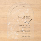 Invitations En Acrylique Elegang Bohemian Green Mariage (Recto)