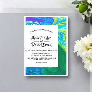 Invitations En Acrylique Élégant Abstrait Beaux-Arts Art Moderne Mariage