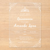 Invitations En Acrylique Élégant acrylique transparent Quinceañera (Recto)