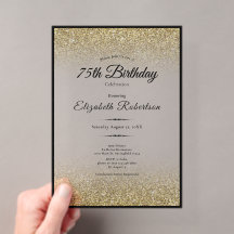 Elégant Anniversaire 75 Ans Paillettes Noires et D