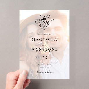 Invitations En Acrylique Élégant appel de la photographie de mariage de scé