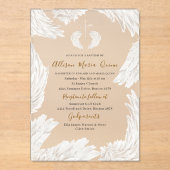 Invitations En Acrylique Elégant Aquarelle moderne Beige Ailes AnInvitation (Recto)