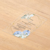 Invitations En Acrylique Elégant Baby shower Citrouille Blue Little (Poser)