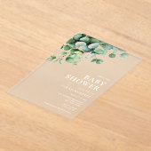 Invitations En Acrylique Elégant Baby shower de verdure Eucalyptus (Poser)