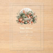 Invitations En Acrylique Élégant Baby shower du marché agricole (Recto)