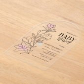 Invitations En Acrylique Elegant Baby shower Fleur sauvage Boho (Poser)