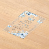 Invitations En Acrylique Elégant bébé bleu couronne Quinceanera (Poser)