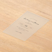 Invitations En Acrylique Elegant Black Calligraphy (Poser)
