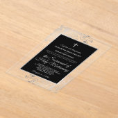 Invitations En Acrylique Elegant Black & Silver Ornate Catholic Wedding (Poser)