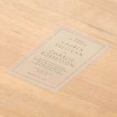 Invitations En Acrylique Elegant Black Typographic Wedding (Poser)