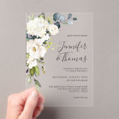 Invitations En Acrylique Elégant blanc aquarelle Floral Hydrangeas Mariage (In situ (ordinateur de poche))