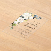 Invitations En Acrylique Elégant blanc aquarelle Floral Hydrangeas Mariage (Poser)