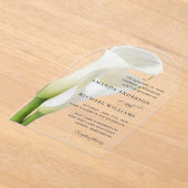 Invitations En Acrylique Elégant blanc Calla Lilies Floral Mariage (Poser)