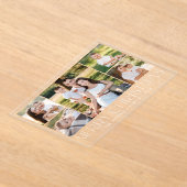 Invitations En Acrylique Élégant blanc Joyeux Noël photo Collage (Poser)