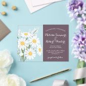 Invitations En Acrylique Elégant blanc marguerites Bouquet Mariage foncé vi (Insitu (Mariage))