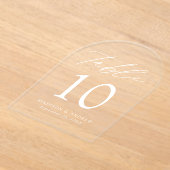 Invitations En Acrylique Élégant blanc Script Arche acrylique Numéro de tab (Poser)