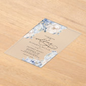 Invitations En Acrylique Elégant bleu bleu bleu bleu clair Botanique Mariag (Poser)