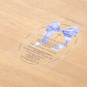 Invitations En Acrylique Elégant Bleu Bow Gold Boy Confirmation Transparent (Poser)