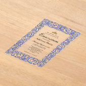 Invitations En Acrylique Elegant Blue 15th Birthday Quinceanera (Poser)