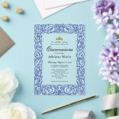 Invitations En Acrylique Elegant Blue 15th Birthday Quinceanera (Insitu (Mariage))