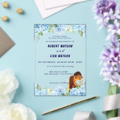Invitations En Acrylique Elegant Blue Floral Wedding  (Insitu (Mariage))