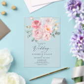 Invitations En Acrylique Élégant Blush Botanical Floral Mariage (Insitu (Mariage))