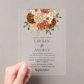 Invitations En Acrylique Elegant Blush Floral Modern Wedding (In situ (ordinateur de poche))