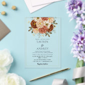 Invitations En Acrylique Elegant Blush Floral Modern Wedding (Insitu (Mariage))