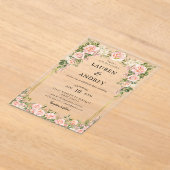 Invitations En Acrylique Elegant Blush Floral Modern Wedding (Poser)