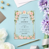 Invitations En Acrylique Elegant Blush Floral Modern Wedding (Insitu (Mariage))