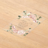 Invitations En Acrylique Elégant Blush Rose Jardin Fête des Mères Brunch (Poser)