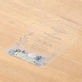 Invitations En Acrylique Elégant Boho Aquarelle Coral Beach Mariage Arc (Poser)