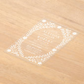 Invitations En Acrylique Elégant Boho Blanc Floral Mariage (Poser)