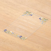 Invitations En Acrylique Élégant Boho Botanique fleur sauvage Script Mariag (Poser)