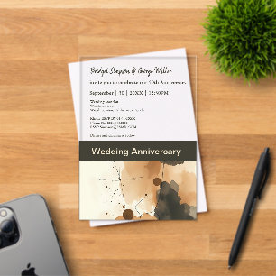 Invitations En Acrylique Elégant Boho Chic abstrait Mariage Anniversaire