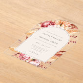 Invitations En Acrylique Elégant Boho Chic Floral Mariage (Poser)