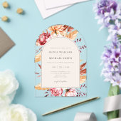 Invitations En Acrylique Elégant Boho Chic Floral Mariage (Insitu (Mariage))