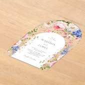 Invitations En Acrylique Elégant Boho Fleur sauvage Floral Mariage (Poser)