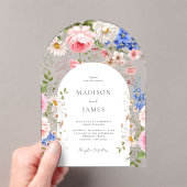 Invitations En Acrylique Elégant Boho Fleur sauvage Floral Mariage (In situ (ordinateur de poche))