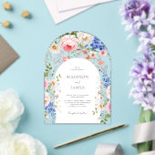 Invitations En Acrylique Elégant Boho Fleur sauvage Floral Mariage (Insitu (Mariage))