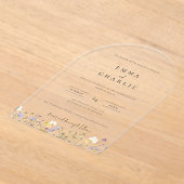 Invitations En Acrylique Elégant Boho Garden Fleur sauvage Mariage (Poser)