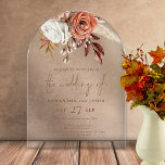 Invitations En Acrylique Élégant Boho Rustic Terracotta Florals Mariage<br><div class="desc">Elégant Boho Rustic Terracotta Florals Mariage. Vibes bohèmes avec fleurs automnales en marron et crème. Le mariage de est dans un stylé brun set script,  facilement personnaliser le reste des mots comme requis.</div>