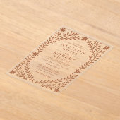 Invitations En Acrylique Élégant Boho Terracotta Mariage floral (Poser)