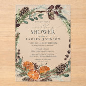 Invitations En Acrylique Elégant Boho verdure Citrus Mariage de automne dou (Recto)